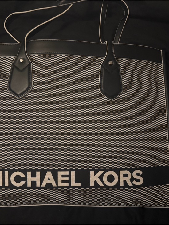 Michael Kors Other - Michael Kors Black & Cream Logo Jacquard Tote